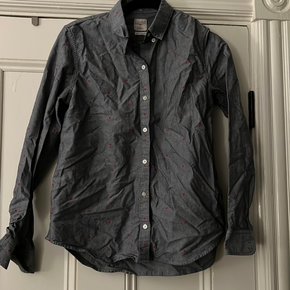 Polka Dot Chambray Button Up